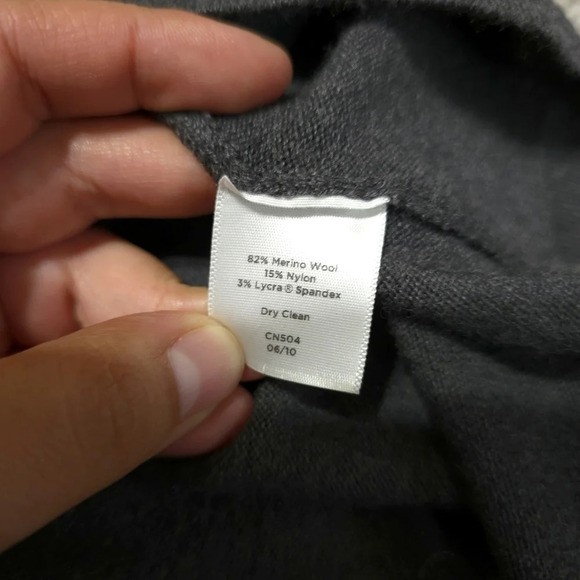 TALBOTS Italian Merino Wool Charcoal Long Sleeve Turtle Neck Dress, Size S - Picture 12 of 13